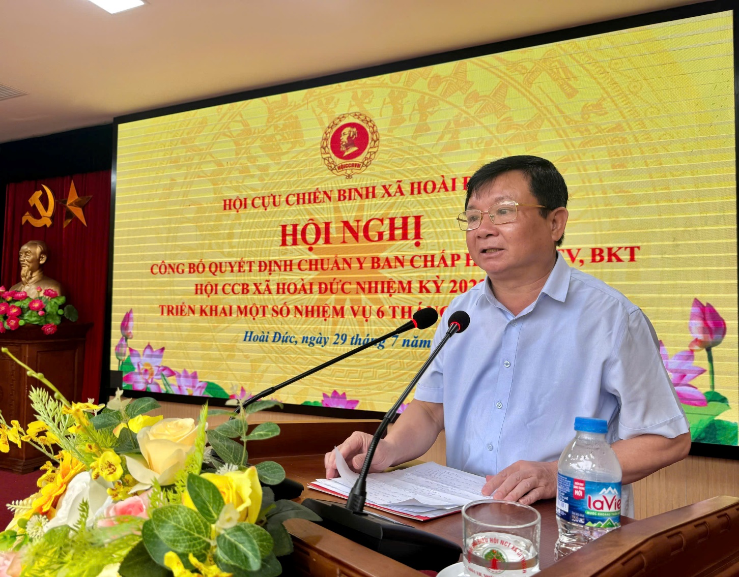 Đồng chí Trần Văn Nghĩa – Phó Bí thư Thường trực Đảng uỷ dự và chỉ đạo Hội nghị công bố thành lập Hội Cựu chiến binh xã- Ảnh 4.