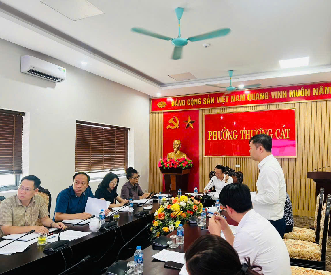 THƯỜNG TRỰC ĐẢNG UỶ PHƯỜNG THƯỢNG CÁT HỌP CHỈ ĐẠO CÔNG TÁC CHUẨN BỊ ĐẠI HỘI- Ảnh 1.