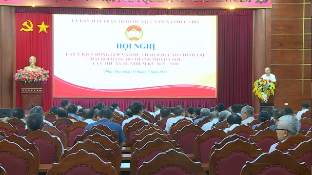 Xã Phúc Thọ giao ban công tác Mặt trận tháng 7 và đóng góp Dự thảo Báo cáo chính trị Đại hội XVIII Đảng bộ Thành phố Hà Nội- Ảnh 1.