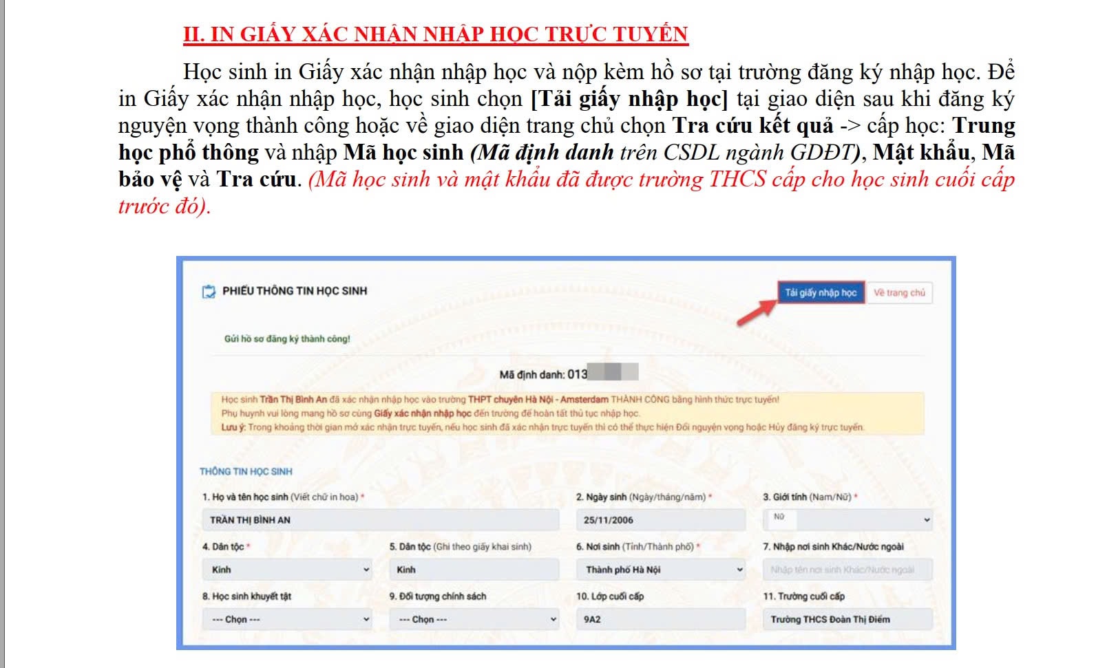 Quy trình xác nhận nhập học lớp 10 tại Hà Nội - Ảnh 7.