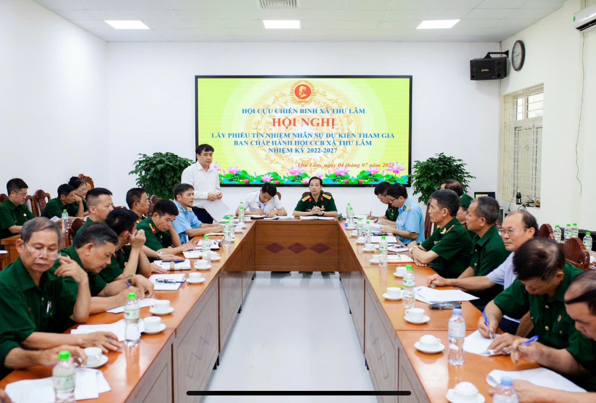 HỘI NGHỊ LẤY PHIẾU TÍN NHIỆM NHÂN SỰ DỰ KIẾN THAM GIA BAN CHẤP HÀNH HỘI CỰU CHIẾN BINH XÃ THƯ LÂM NHIỆM KỲ 2022 -2027- Ảnh 1.