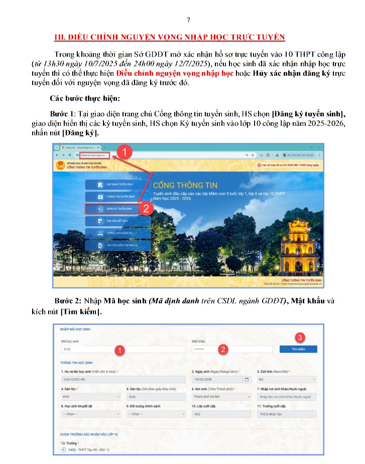 Quy trình và các mốc thời gian quan trọng kỳ thi tuyển sinh vào lớp 10 trung học phổ thông công lập năm học 2025- 2026- Ảnh 7.