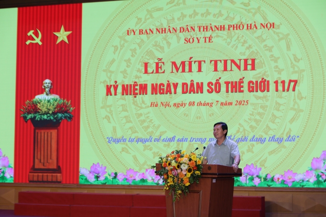 Hà Nội mít tinh hưởng ứng ngày Dân số thế giới 11/7- Ảnh 1.
