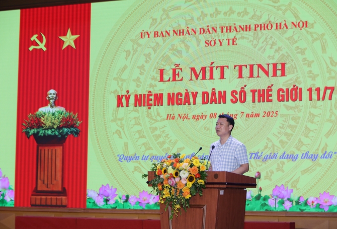 Hà Nội mít tinh hưởng ứng ngày Dân số thế giới 11/7- Ảnh 2.