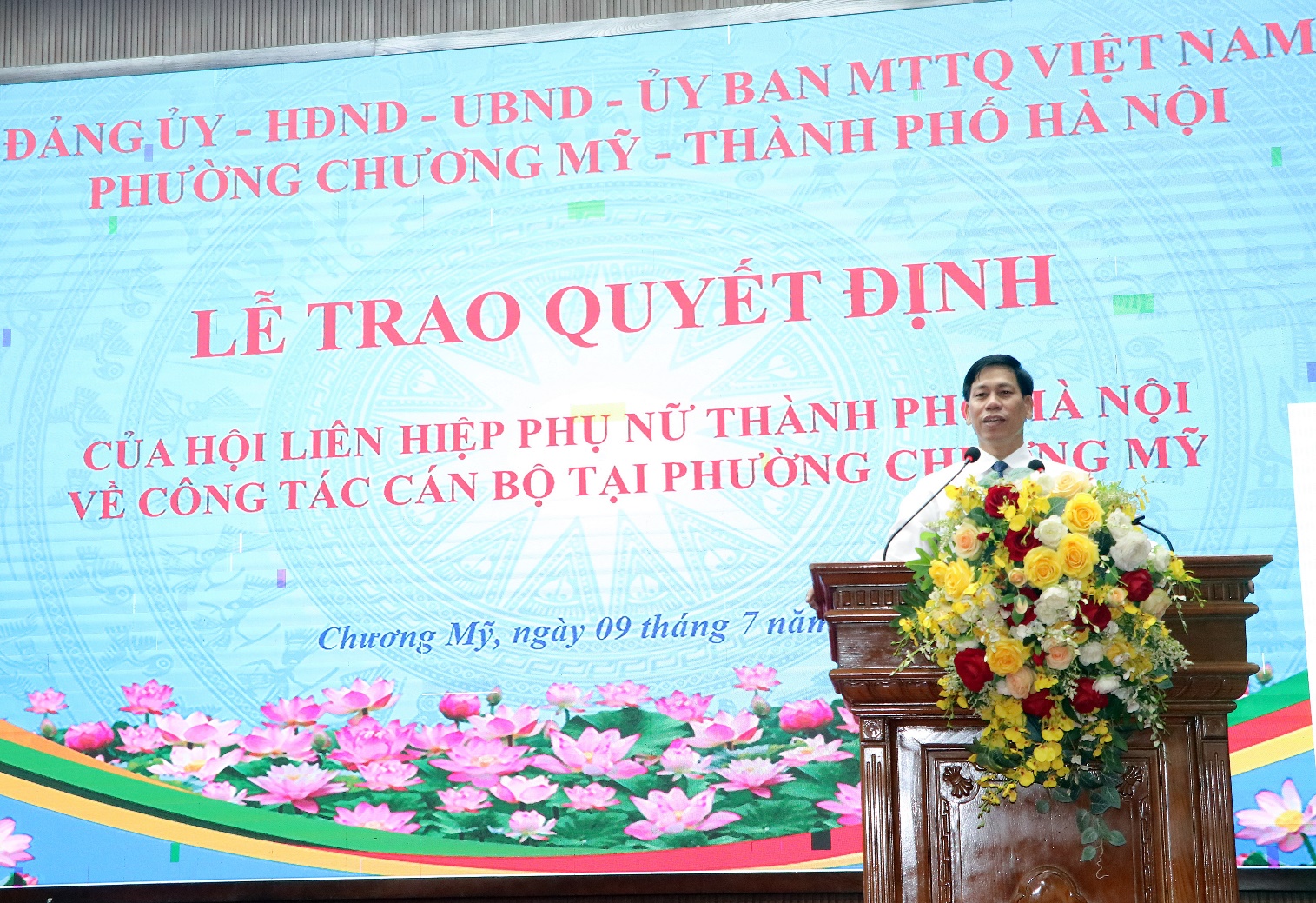 Lễ trao quyết định của Hội Liên hiệp Phụ nữ thành phố Hà Nội về công tác cán bộ tại phường Chương Mỹ- Ảnh 4.