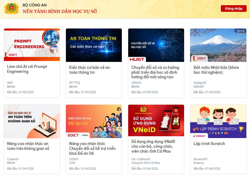 Hướng dẫn học tập trên Nền tảng Bình dân học vụ số của Bộ Công an - Ảnh 1.