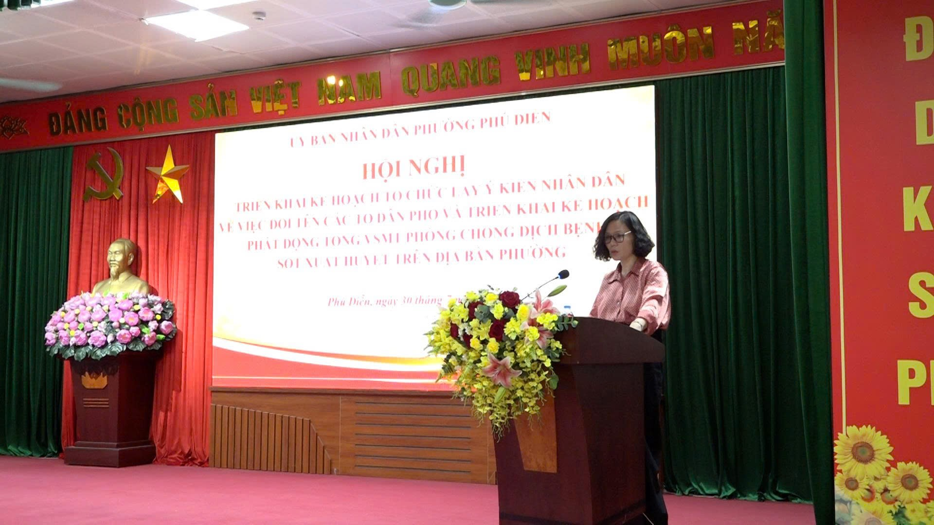 Uỷ ban nhân dân phường Phú Diễn tổ chức Hội nghị triển khai Kế hoạch tổ chức lấy ý kiến Nhân dân về việc đổi tên các tổ dân phố trên địa bàn phường Phú Diễn- Ảnh 1.