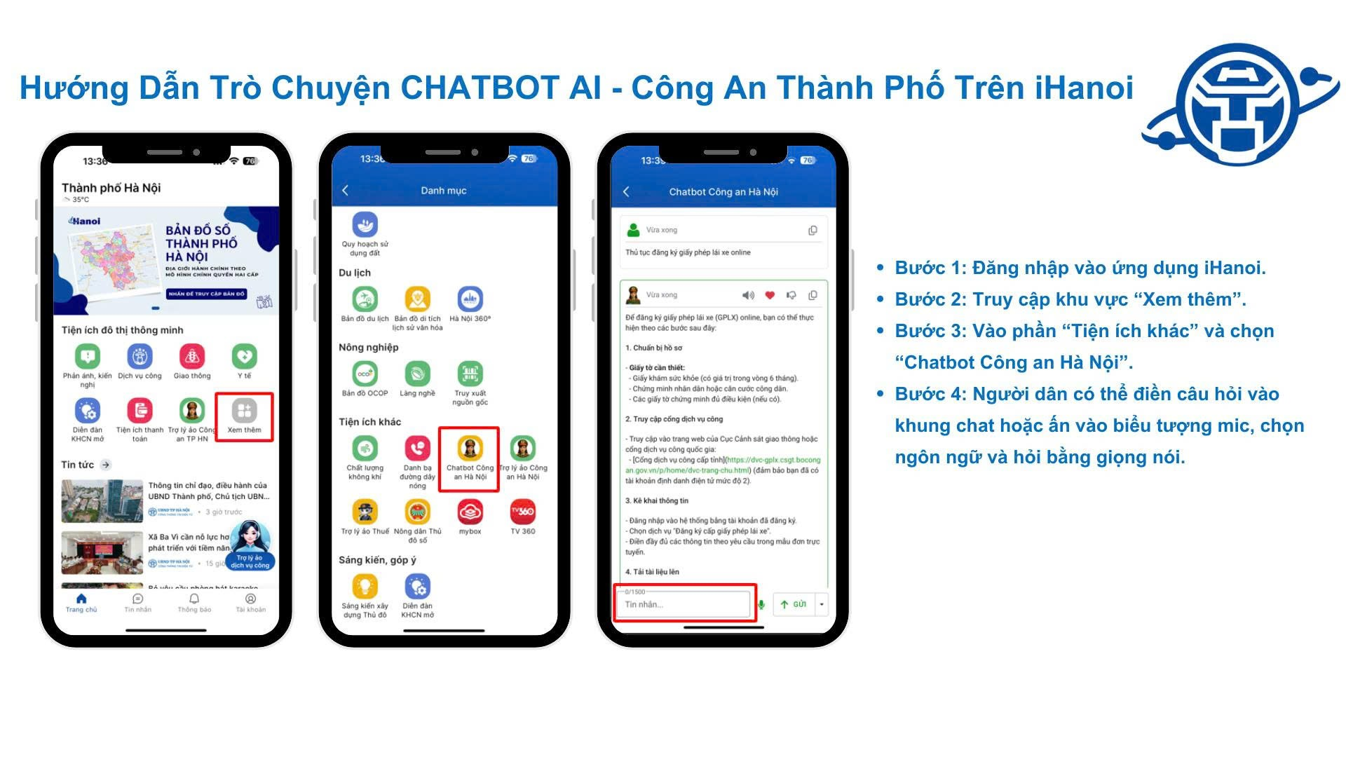Hà Nội ra mắt hai tính năng mới trên ứng dụng iHanoi: Trợ lý ảo và Tổng đài viên AI Công an Hà Nội- Ảnh 1.