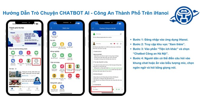 Chi tiết cách sử dụng Trợ lý ảo và Tổng đài viên AI Công an Hà Nội trên ứng dụng iHanoi- Ảnh 1.