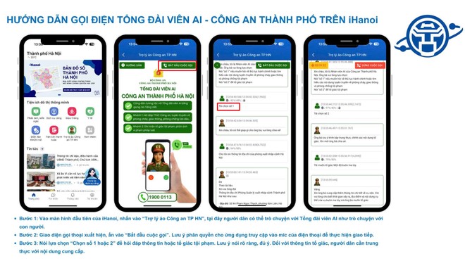 Chi tiết cách sử dụng Trợ lý ảo và Tổng đài viên AI Công an Hà Nội trên ứng dụng iHanoi- Ảnh 3.