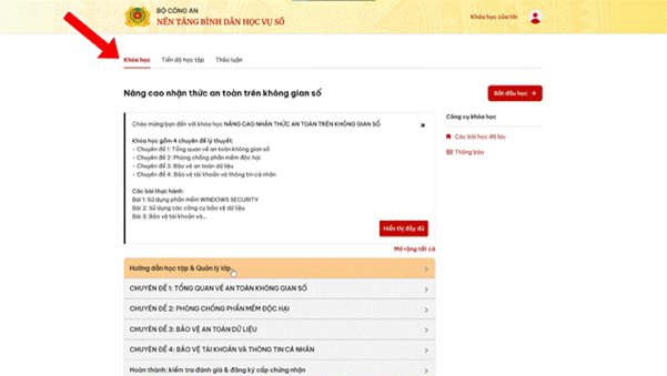 HƯỚNG DẪN SỬ DỤNG NỀN TẢNG BÌNH DÂN HỌC
VỤ SỐ
- Ảnh 16.