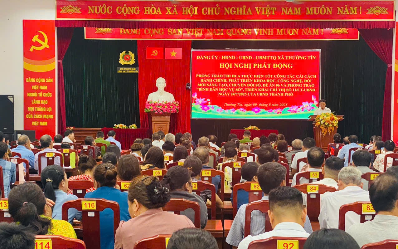 UBND xã Thường Tín phát động phong trào “Bình dân học vụ số” và triển khai một số kế hoạch của ngành Văn hóa - Xã hội