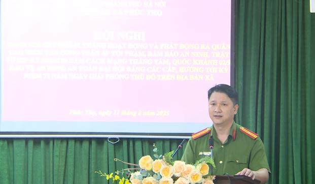 Công an xã Phúc Thọ đánh giá kết quả 01 tháng hoạt động; phát động ra quân cao điểm tấn công trấn áp tội phạm nhân dịp kỷ niệm các ngày lễ lớn- Ảnh 5.