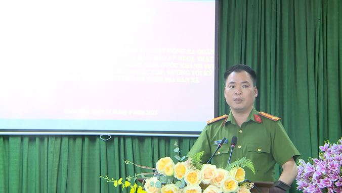 Công an xã Phúc Thọ đánh giá kết quả 01 tháng hoạt động; phát động ra quân cao điểm tấn công trấn áp tội phạm nhân dịp kỷ niệm các ngày lễ lớn- Ảnh 4.