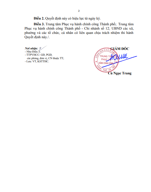 ĐIỀU CHỈNH ĐỊA ĐIỂM THỰC HIỆN TTHC TẠI TRUNG TÂM PHỤC VỤ HÀNH CHÍNH CÔNG THÀNH PHỐ - CHI NHÁNH SỐ 12- Ảnh 2.