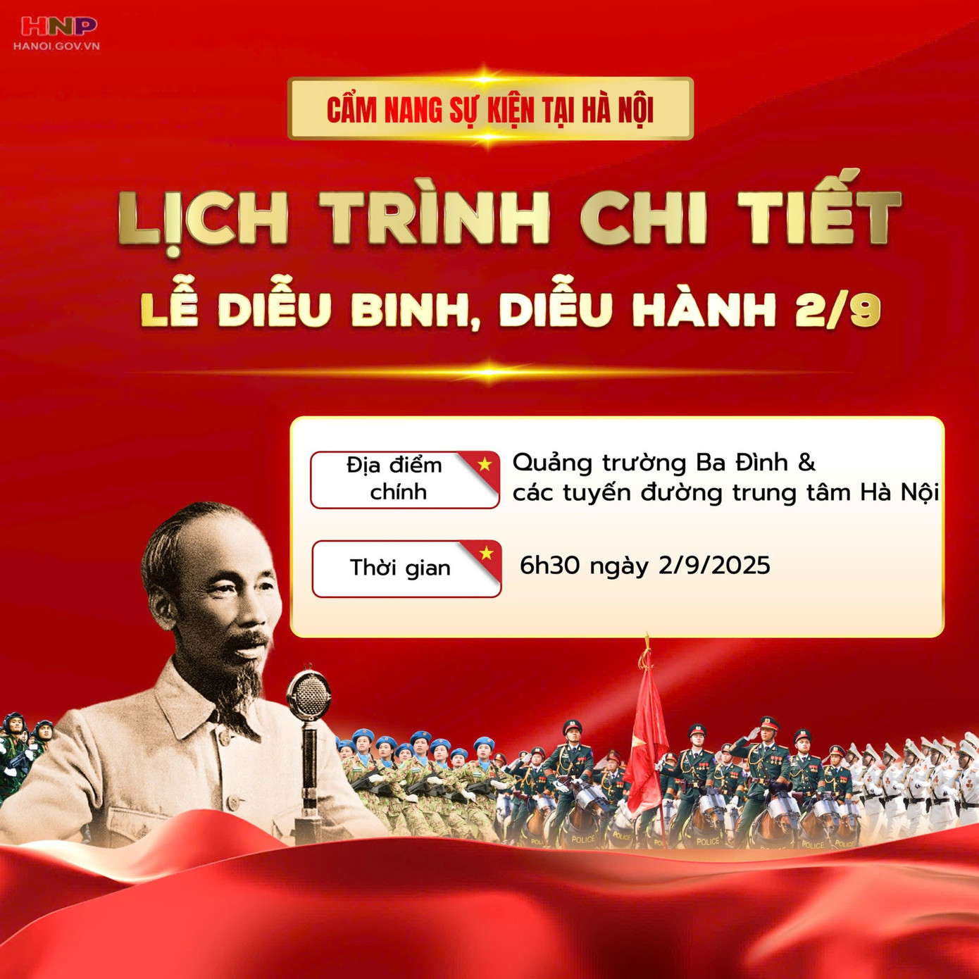 Lịch trình chi tiết Lễ diễu binh, diễu hành; danh sách các điểm bắn pháo hoa kỷ niệm 80 năm Quốc khánh 02/9/2025- Ảnh 1.