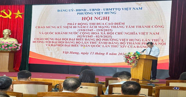 Phường Việt Hưng phát động thi đua cao điểm chào mừng kỷ niệm 80 năm Cách mạng Tháng Tám và Quốc khánh 2/9, chào mừng Đại hội Đại biểu Đảng bộ phường Việt Hưng lần thứ I- Ảnh 4.