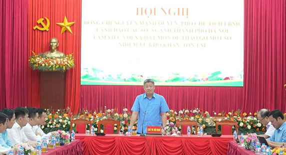 Đồng chí Nguyễn Mạnh Quyền –Phó Chủ tịch UBND thành phố Hà Nội làm việc về tháo gỡ một số khó khăn, tồn tại trên địa bàn xã Hát Môn- Ảnh 6.