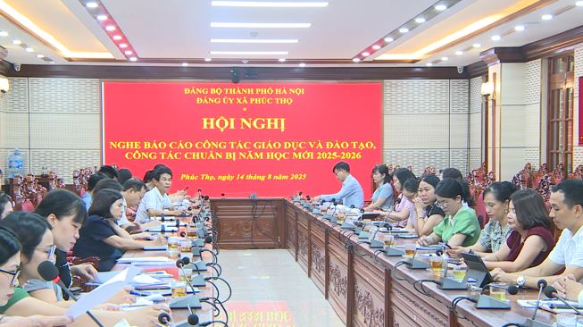 Thường trực Đảng uỷ xã Phúc Thọ nghe báo cáo công tác Giáo dục và Đào tạo, công tác chuẩn bị năm học 2025-2026- Ảnh 8.