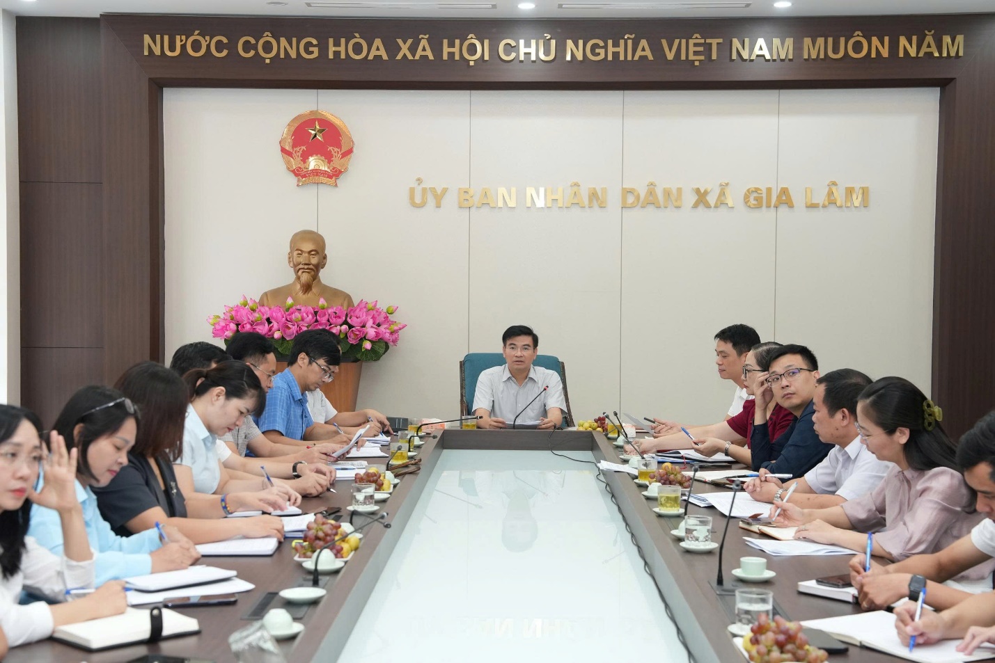 Chủ tịch UBND xã làm việc với Phòng Văn hóa – Xã hội, Trung tâm VHTT&TT và Trạm Y tế xã- Ảnh 5.