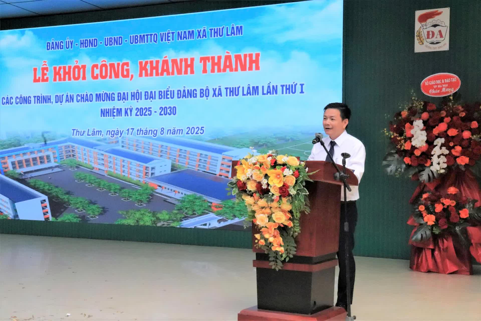 Xã Thư Lâm khánh thành, khởi công các công trình hạ tầng chào mừng Đại hội Đảng bộ xã lần thứ I- Ảnh 1.