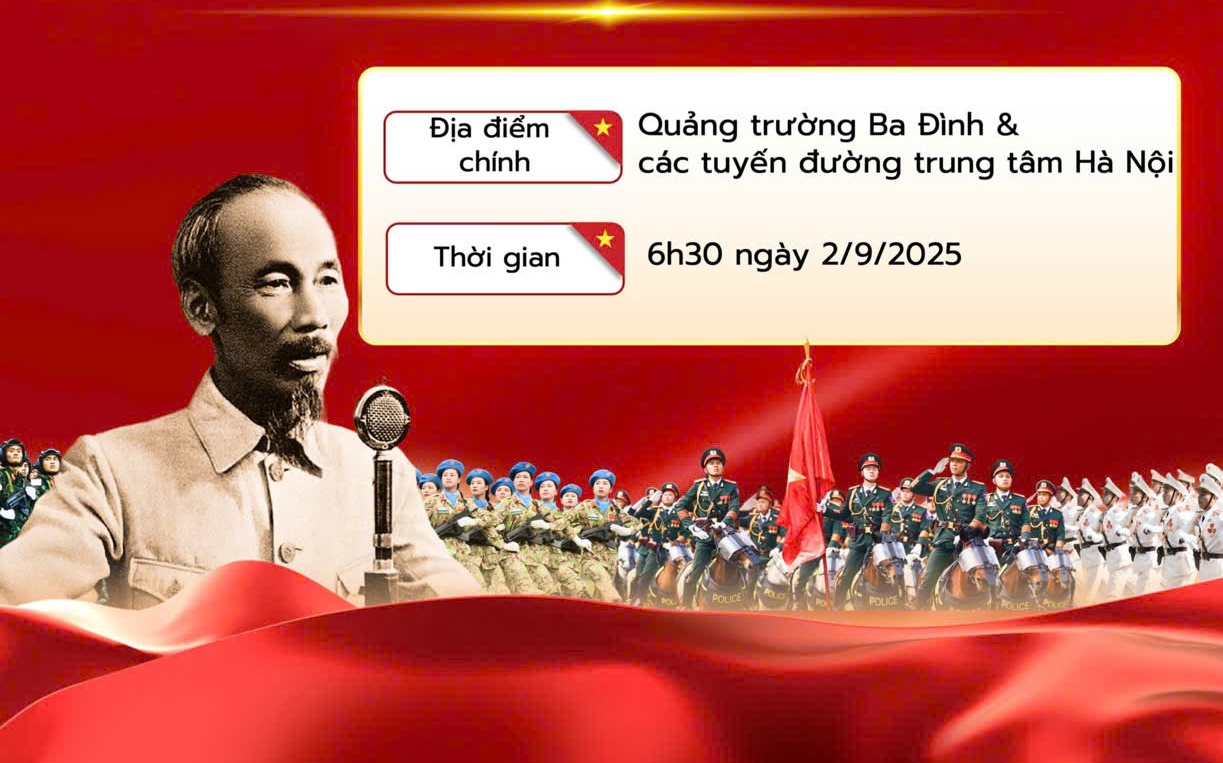 THÔNG BÁO: Lịch trình chi tiết Lễ diễu binh, diễu hành kỷ niệm 80 năm Quốc khánh 2/9