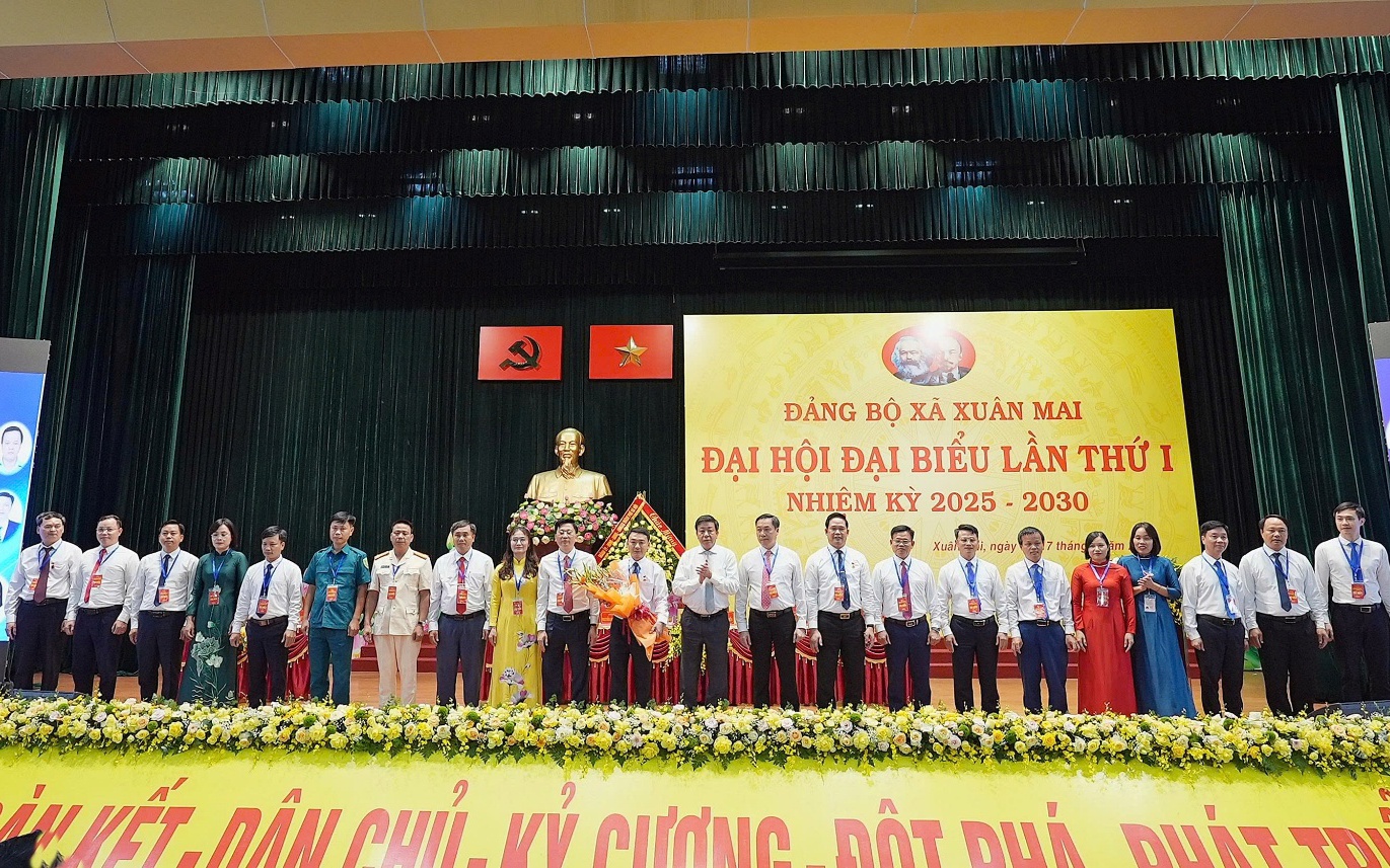 Đảng bộ xã Xuân Mai đã tổ chức thành công Đại hội đại biểu lần thứ I, nhiệm kỳ 2025-2030, với 234 đại biểu đại diện cho gần 2.900 đảng viên trong toàn Đảng bộ xã