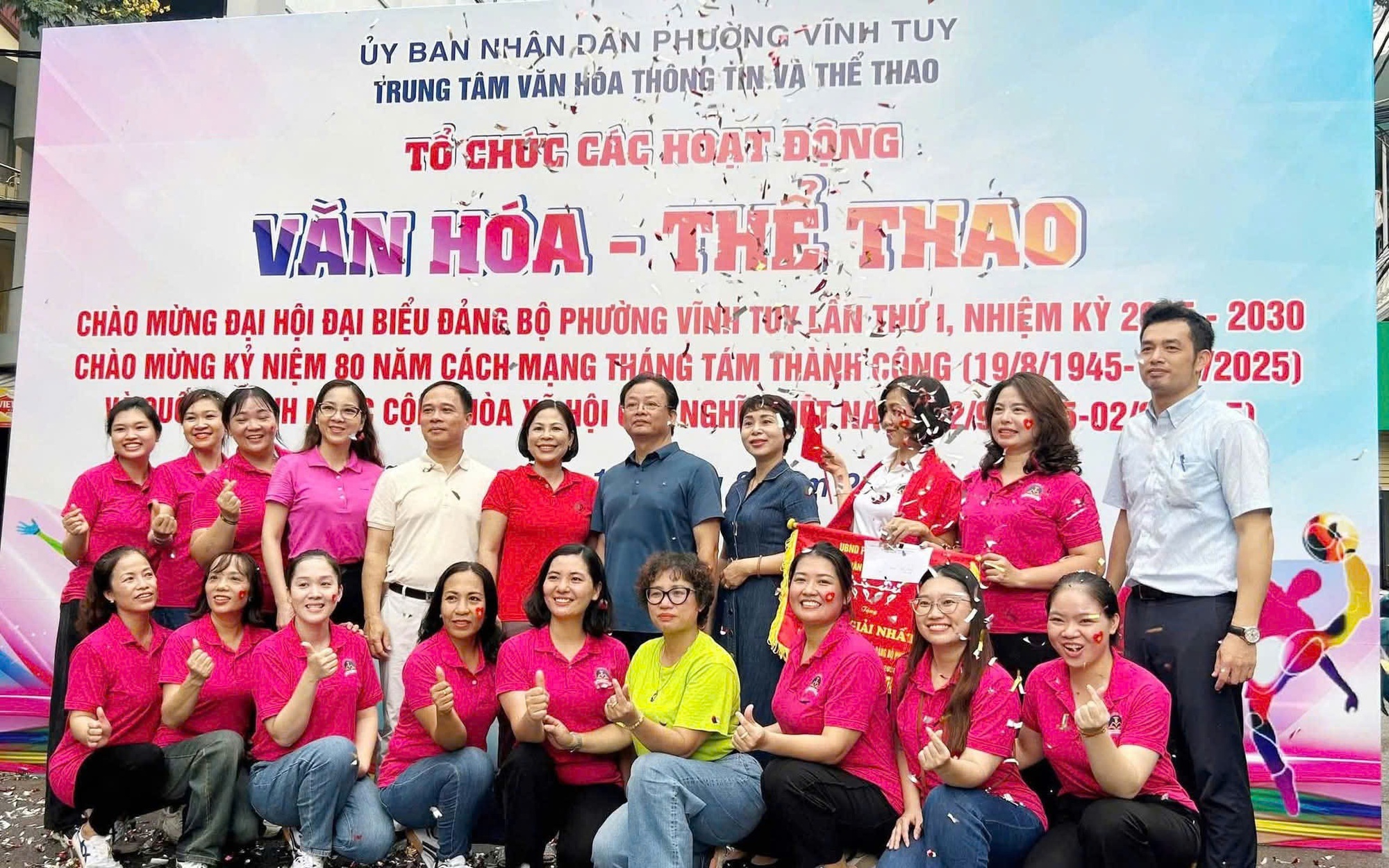 Phường Vĩnh Tuy tổ chức chuỗi các hoạt động Văn hóa - Thể thao chào mừng Đại hội Đảng bộ phường lần thứ I và kỷ niệm 80 năm Quốc khánh nước CHXHCN Việt Nam (2/9/1945-2/9/2025).