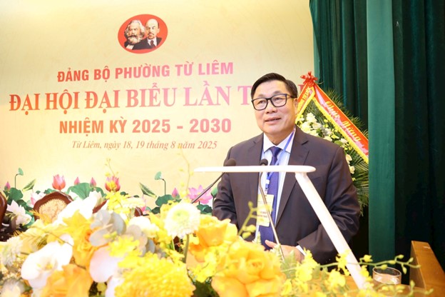 168 đại biểu dự Đại hội Đảng bộ phường Từ Liêm lần thứ I- Ảnh 1.