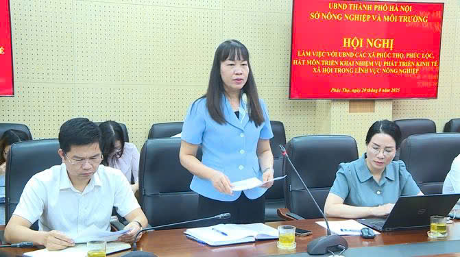 Sở Nông nghiệp và Môi trường Hà Nội làm việc với UBND các xã Phúc Thọ, Phúc Lộc và Hát Môn về lĩnh vực Nông nghiệp năm 2025- Ảnh 5.