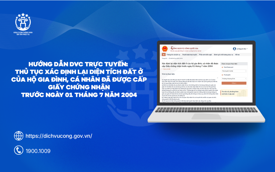 Thủ tục Xác định lại diện tích đất ở của hộ gia đình, cá nhân đã được cấp Giấy chứng nhận trước ngày 01 tháng 7 năm 2004