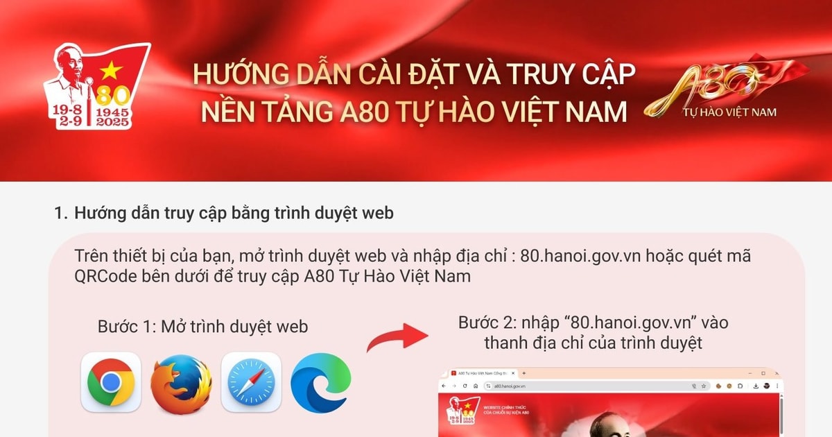 Hướng dẫn cài đặt và truy cập nền tảng A80 - Tự hào Việt Nam