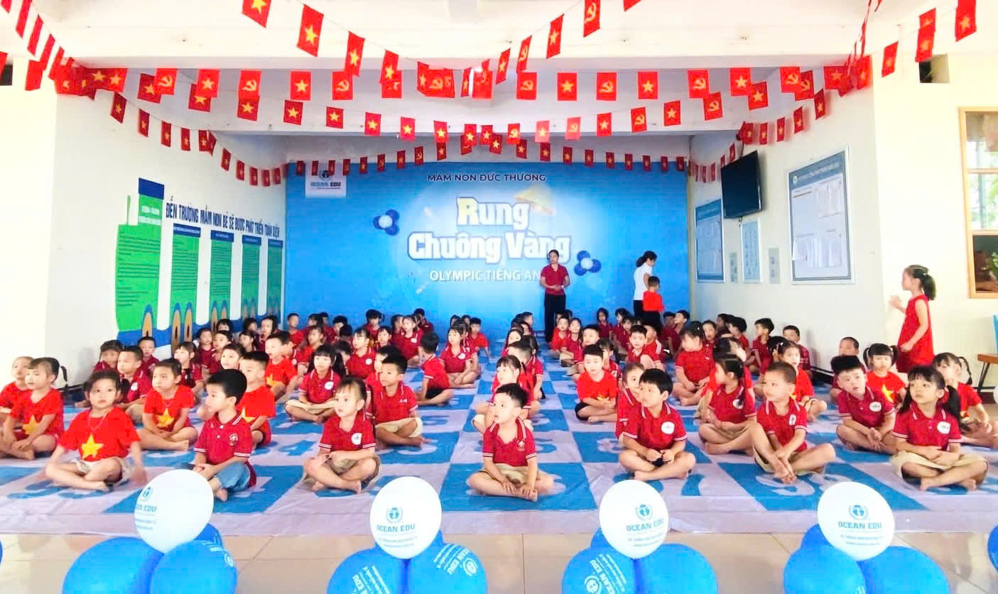 Trường Mầm Non Đức Thượng tổ chức hội thi Rung chuông vàng Olympic Tiếng Anh- Ảnh 1.
