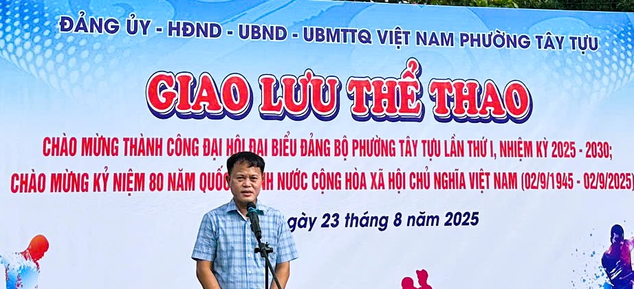 Sôi nổi Chương trình giao lưu thể thao chào mừng các ngày lễ lớn phường Tây Tựu năm 2025- Ảnh 1.