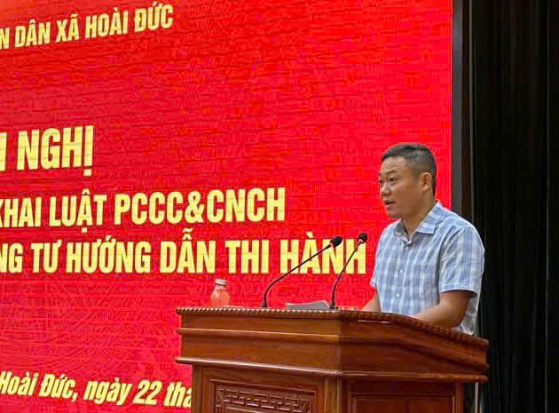 Hoài Đức tổ chức Hội nghị tập huấn, triển khai thi hành Luật PCCC&CNCH, và các Nghị định, thông tư hướng dẫn thi hành- Ảnh 2.