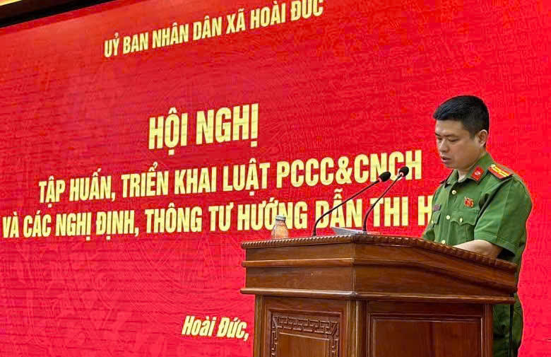 Hoài Đức tổ chức Hội nghị tập huấn, triển khai thi hành Luật PCCC&CNCH, và các Nghị định, thông tư hướng dẫn thi hành- Ảnh 3.
