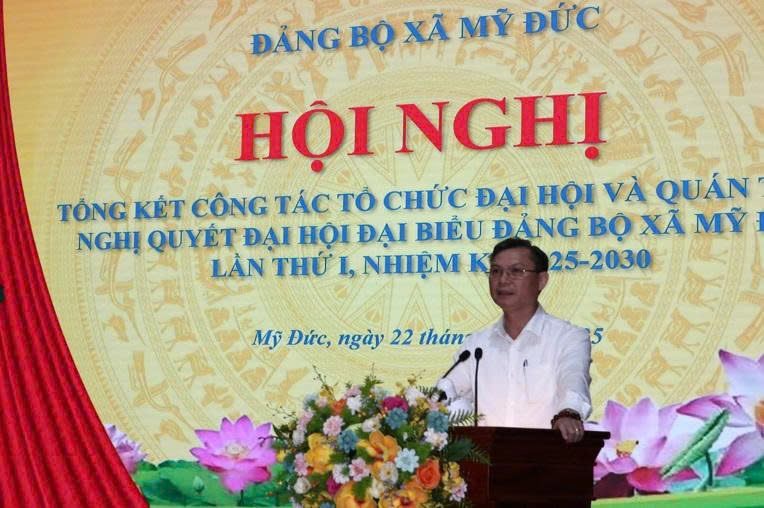 Đảng bộ xã Mỹ Đức tổng kết công tác tổ chức Đại hội và quán triệt Nghị quyết Đại hội đại biểu Đảng bộ xã khóa I- Ảnh 3.