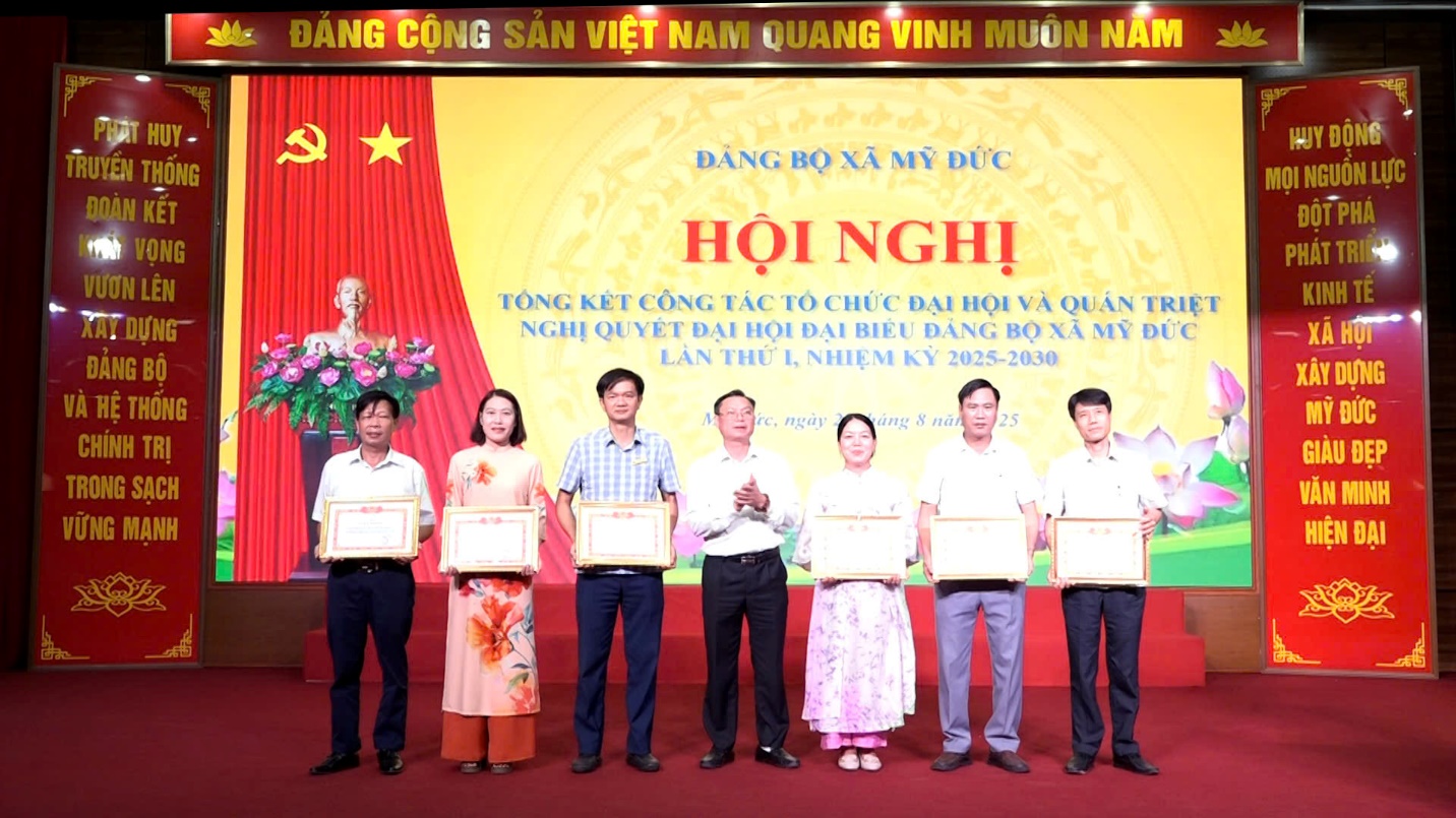 Đảng bộ xã Mỹ Đức tổng kết công tác tổ chức Đại hội và quán triệt Nghị quyết Đại hội đại biểu Đảng bộ xã khóa I- Ảnh 4.