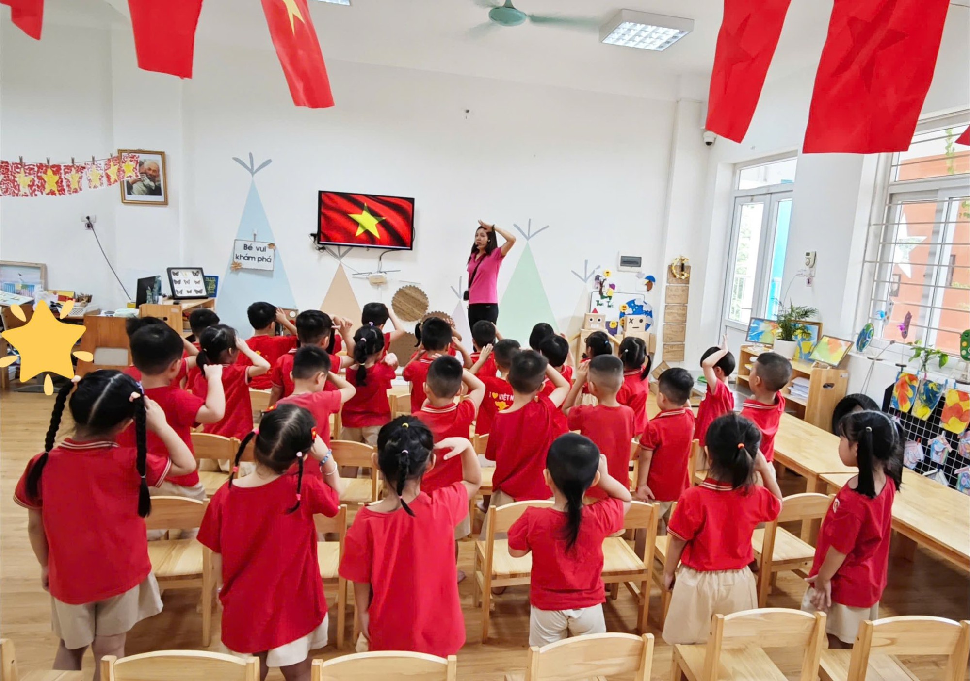 A group of children in a classroom  AI-generated content may be incorrect.
