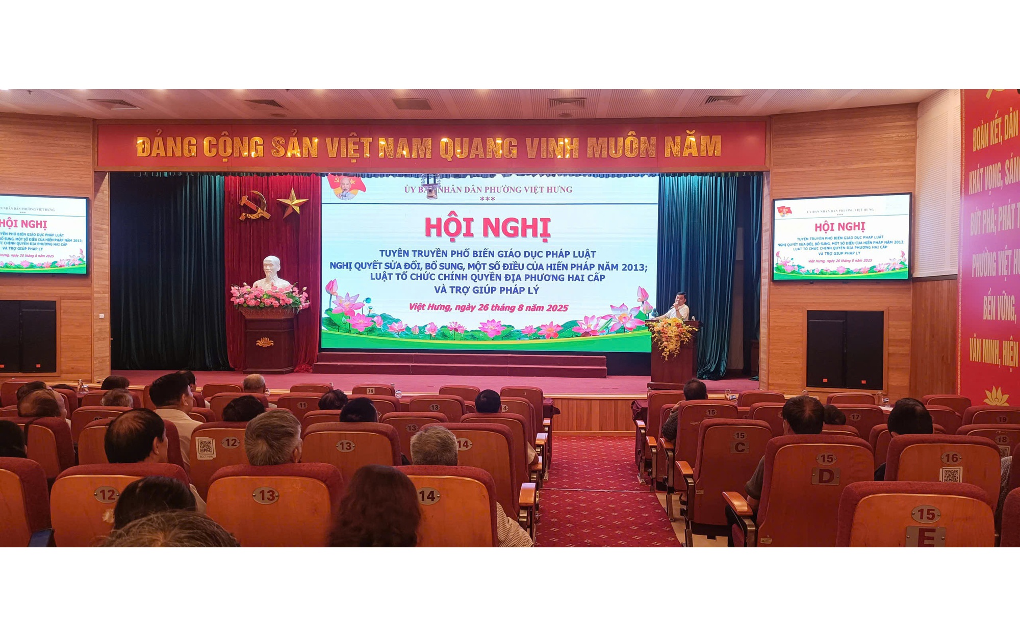 UBND phường Việt Hưng tổ chức Hội nghị trợ giúp pháp lý và tuyên truyền phổ biến, giáo dục pháp luật về Hiến pháp sửa đổi và Luật Tổ chức chính quyền địa phương hai cấp