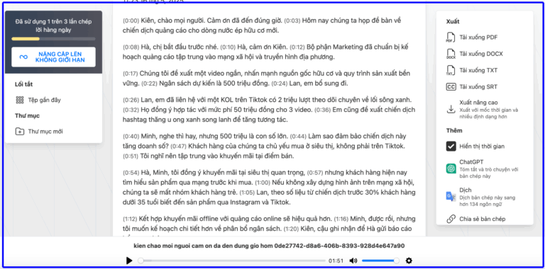 CHUYÊN MỤC:BÌNH DÂN HỌC VỤ SỐ
Bài 12: Thư ký AI - thay bạn ghi chép lại cuộc họp- Ảnh 7.