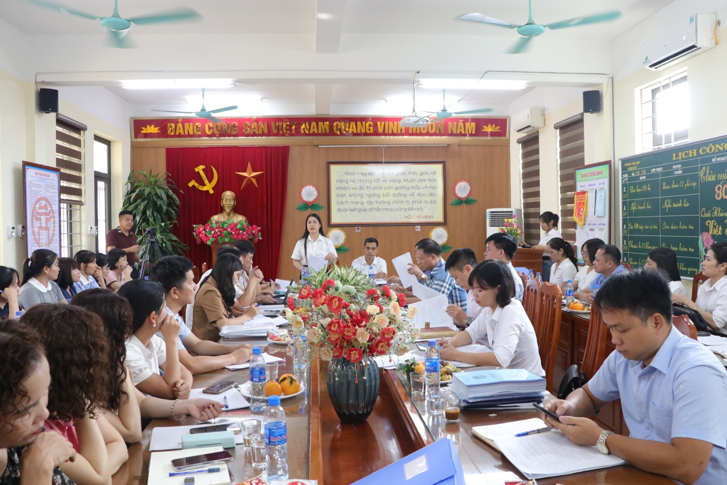 Ban Văn hóa - Xã hội HĐND xã Trần Phú giám sát chuẩn bị năm học mới- Ảnh 1.