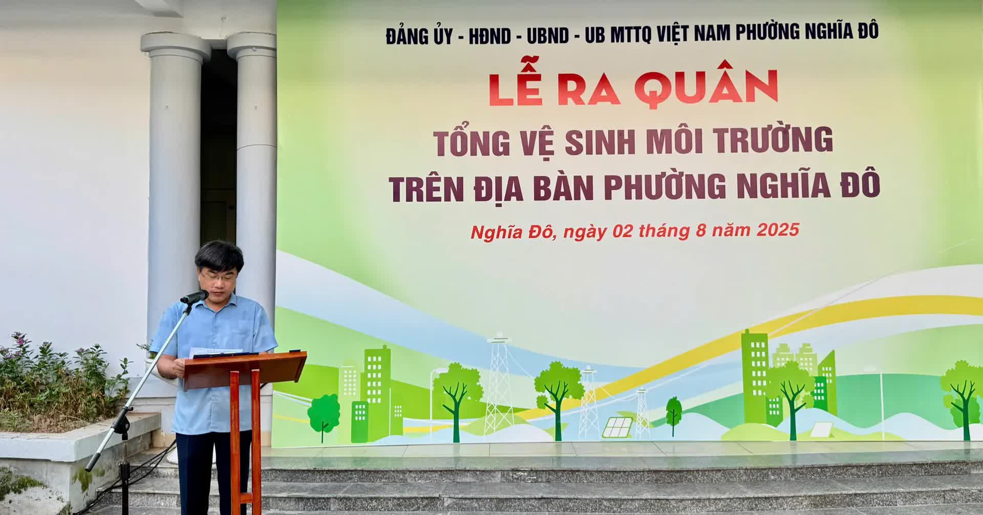 Lễ ra quân tổng vệ sinh môi trường trên địa bàn phường Nghĩa Đô- Ảnh 2.