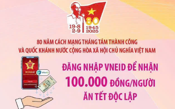 HƯỚNG DẪN: Cách nhận quà nhân dịp kỷ niệm 80 năm Cách mạng tháng Tám và Quốc khánh 2/9 qua VNeID