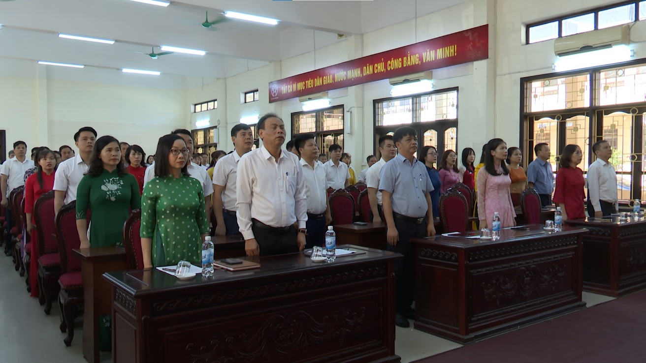 Xã Đan Phượng tổ chức Lễ Chào cờ và sinh hoạt chính trị tháng 8- Ảnh 1.