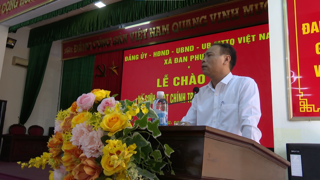 Xã Đan Phượng tổ chức Lễ Chào cờ và sinh hoạt chính trị tháng 8- Ảnh 2.