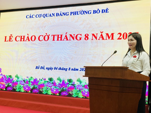 Lễ sinh hoạt dưới cờ tháng 8 cơ quan Đảng phường Bồ Đề- Ảnh 2.