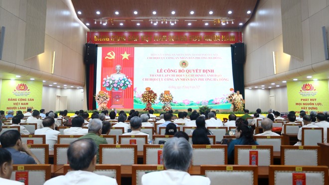 Thành lập Chi hội Cựu Công an nhân dân phường Hà Đông- Ảnh 1.