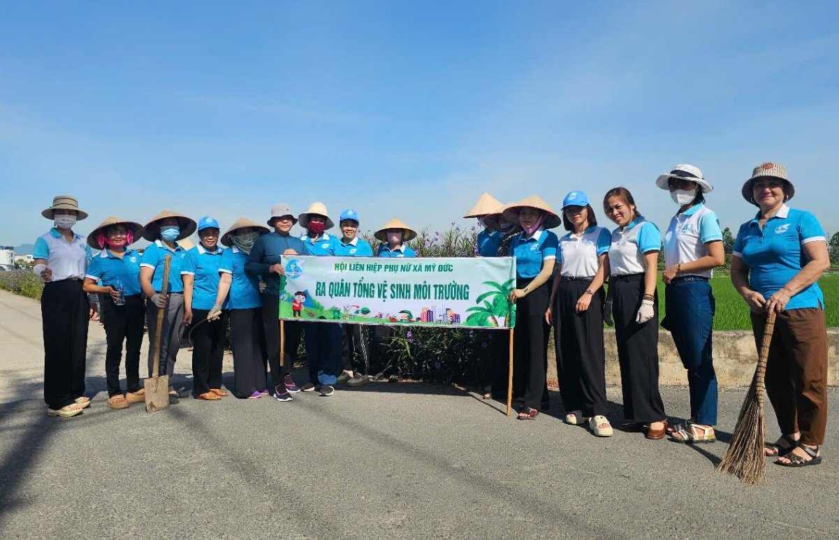 Hội Phụ nữ xã Mỹ Đức thi đua lập thành tích chào Mừng Đại hội Đảng bộ xã khóa 1- Ảnh 1.