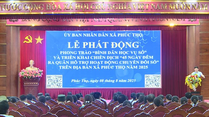 Xã Phúc Thọ phát động Phong trào "Bình dân học vụ số" và triển khai Chiến dịch "45 ngày đêm ra quân hỗ trợ hoạt động chuyển đổi số"- Ảnh 8.